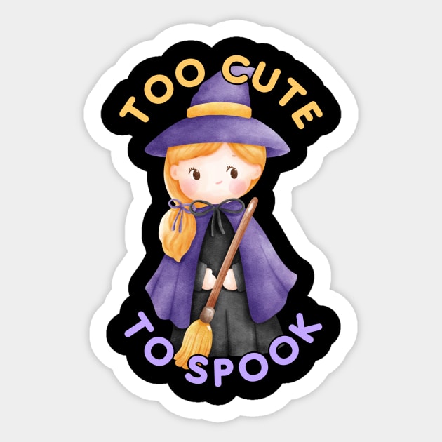 Too Cute to Spook (Halloween) Sticker by webstylepress